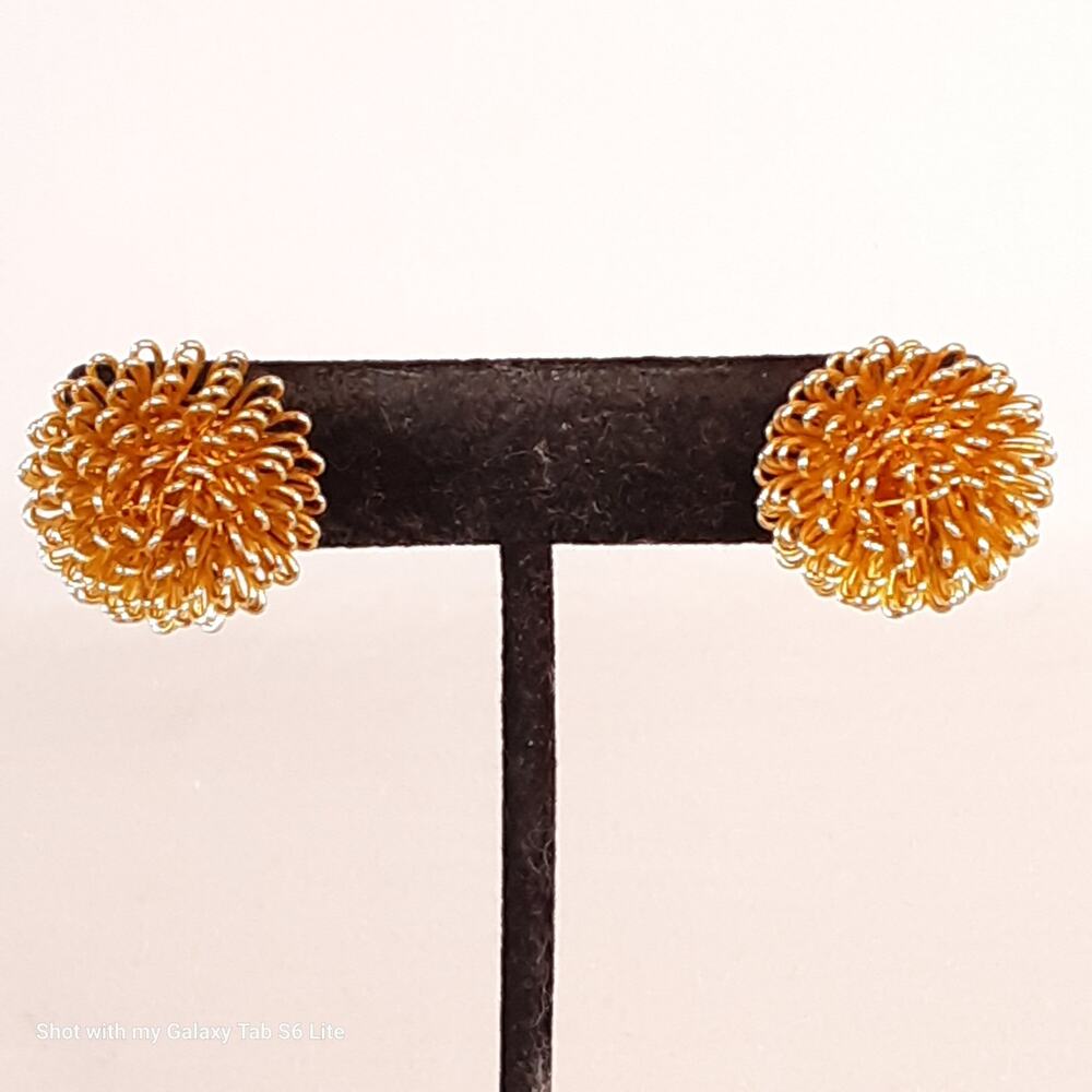 💎Spike Dome Stud Earrings Gold Tone Post Back